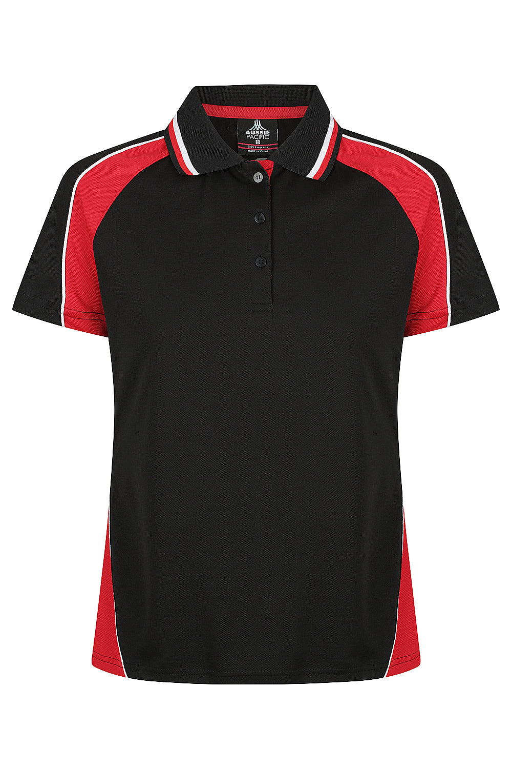 PANORAMA LADY POLOS - BLACK/RED/WHITE