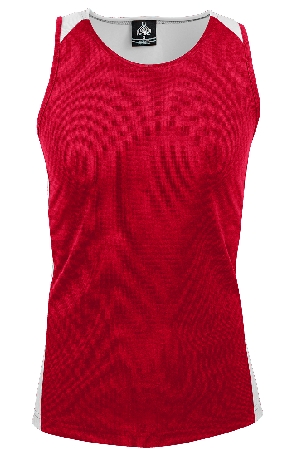 PREMIER MENS SINGLETS - RED/WHITE