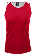 PREMIER MENS SINGLETS - RED/WHITE