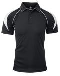 PREMIER MENS POLOS - BLACK/WHITE
