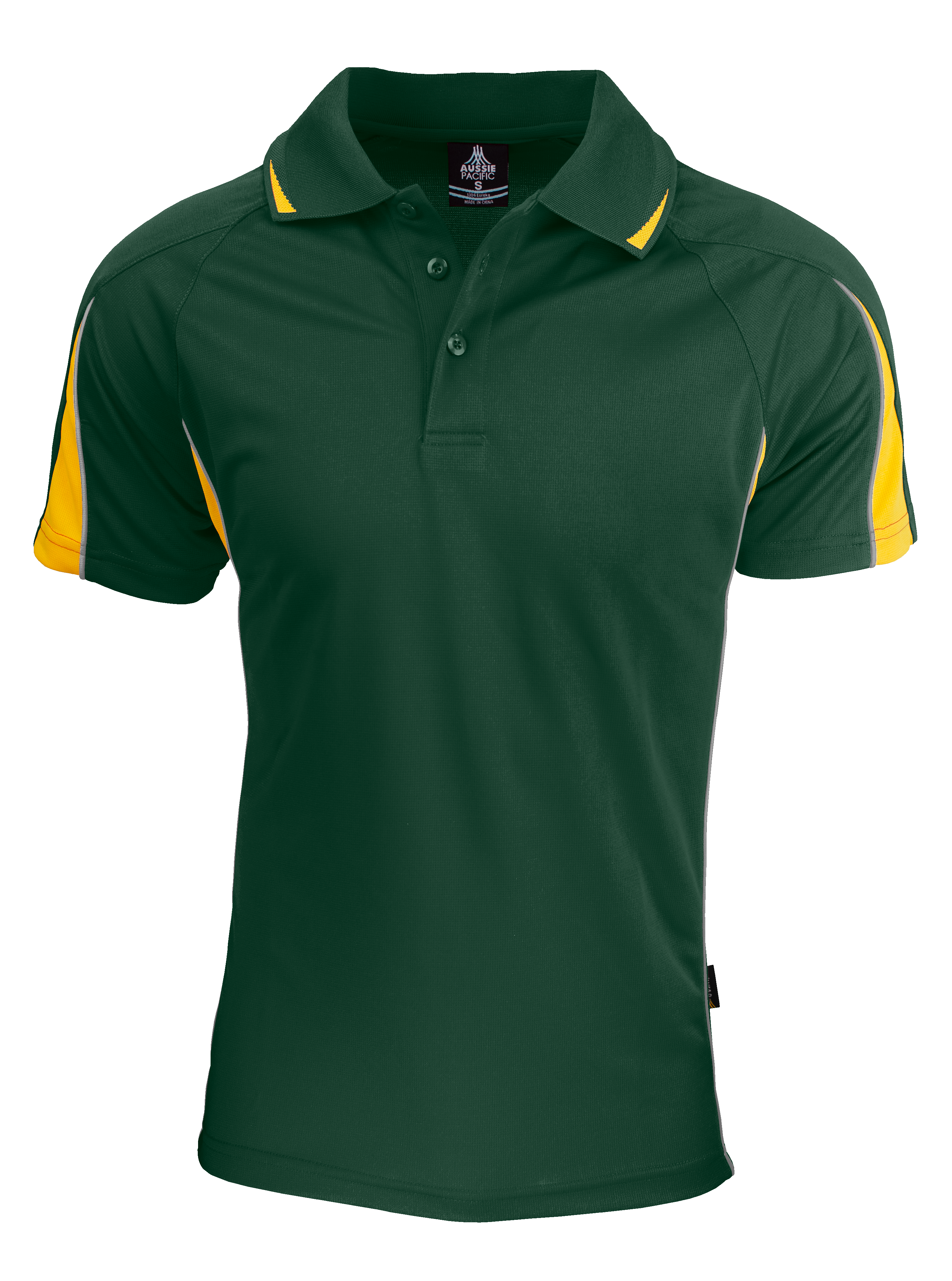 EUREKA MENS POLOS - BOTTLE/GOLD