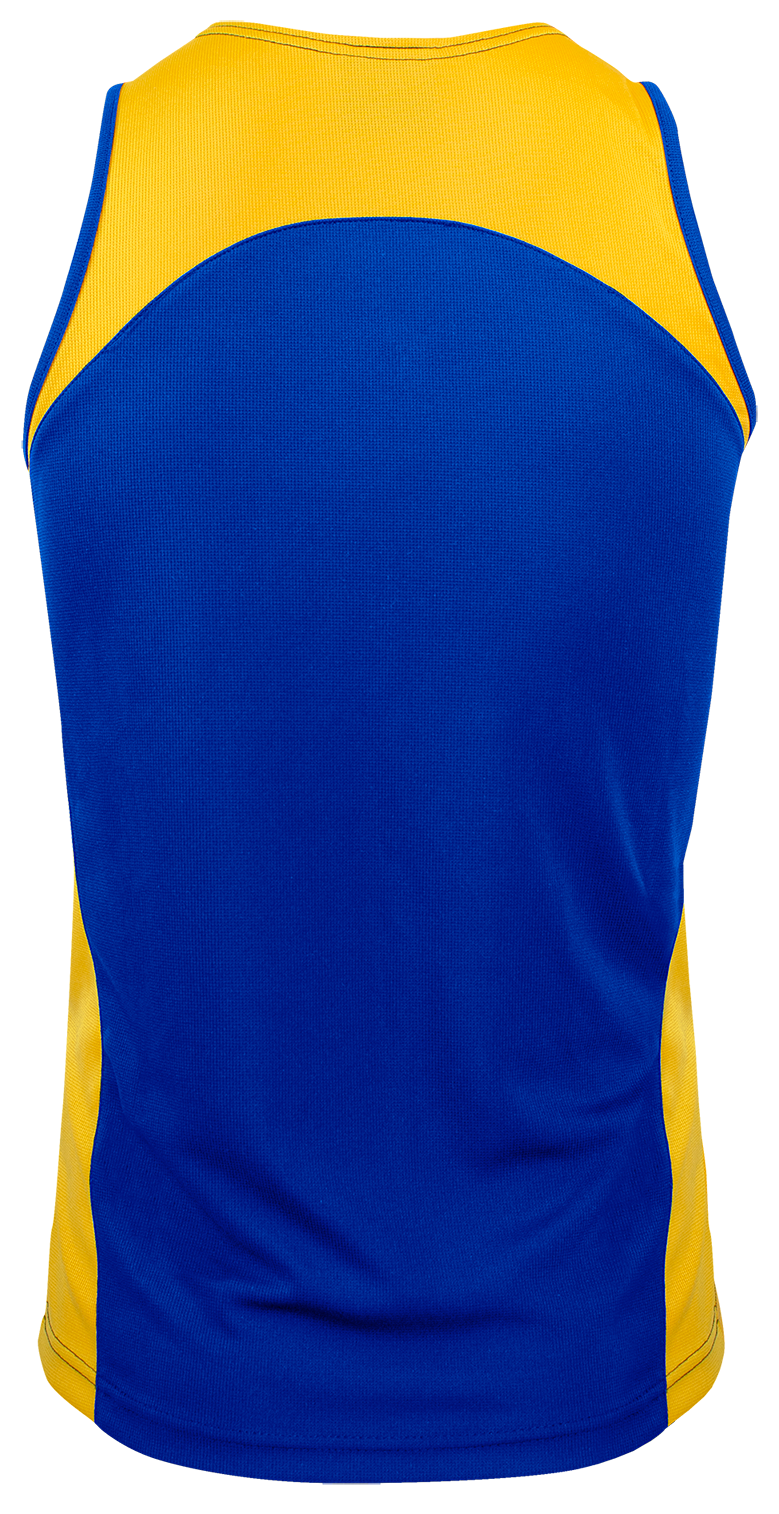 PREMIER MENS SINGLETS - ROYAL/GOLD