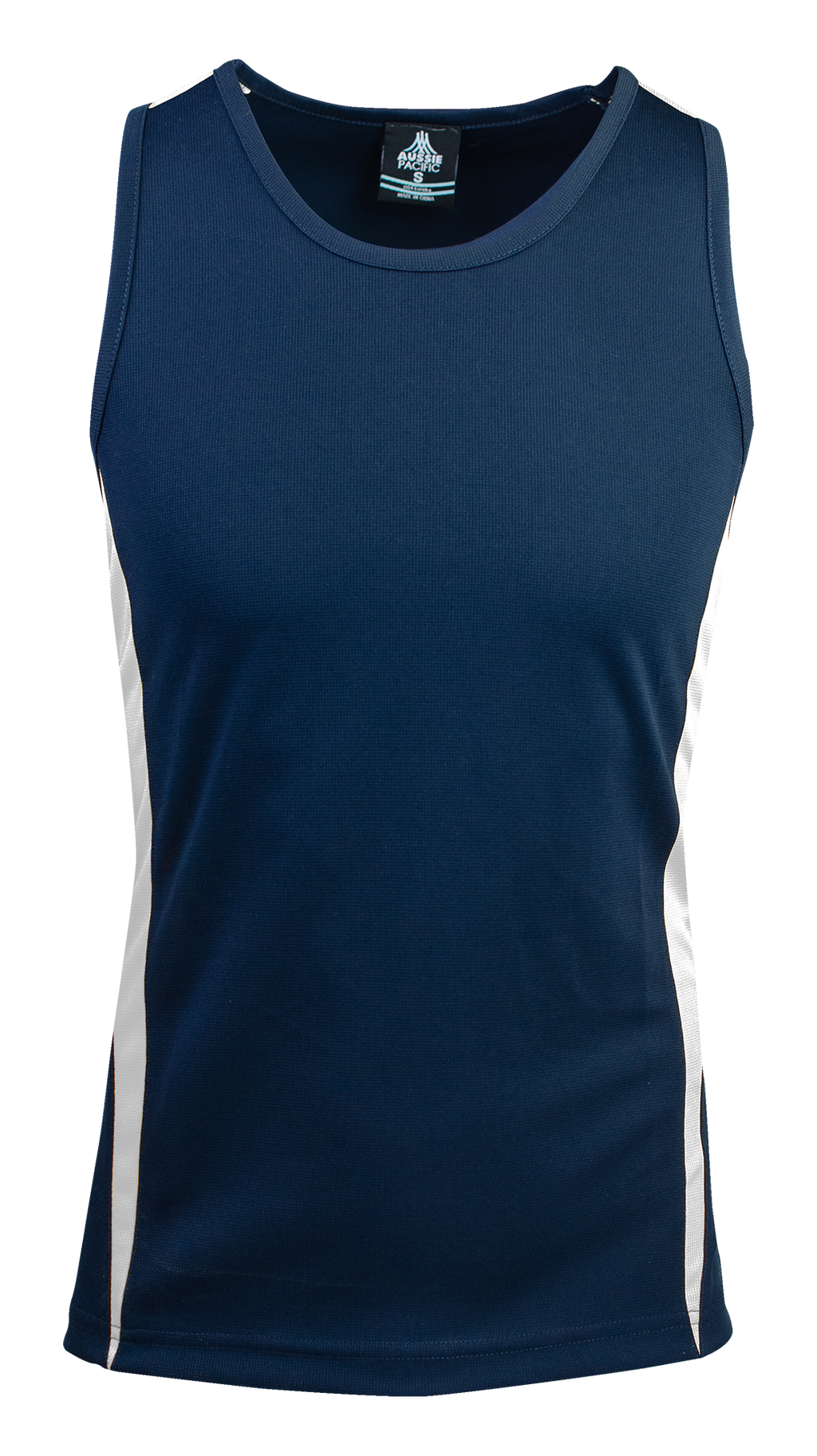 EUREKA MENS SINGLETS - NAVY/WHITE