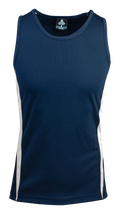 EUREKA MENS SINGLETS - NAVY/WHITE