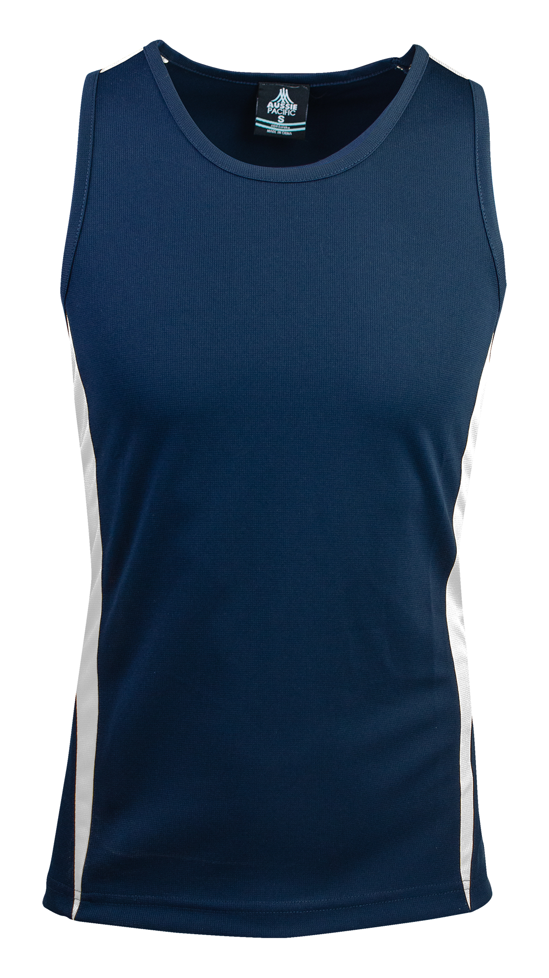 EUREKA MENS SINGLETS - NAVY/WHITE