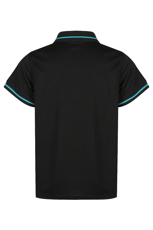COTTESLOE KIDS POLOS - BLACK/TEAL