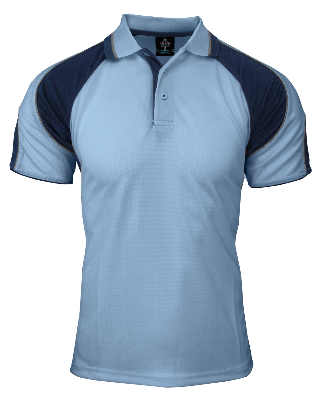 MURRAY MENS POLOS - SKY/NAVY