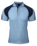 MURRAY MENS POLOS - SKY/NAVY