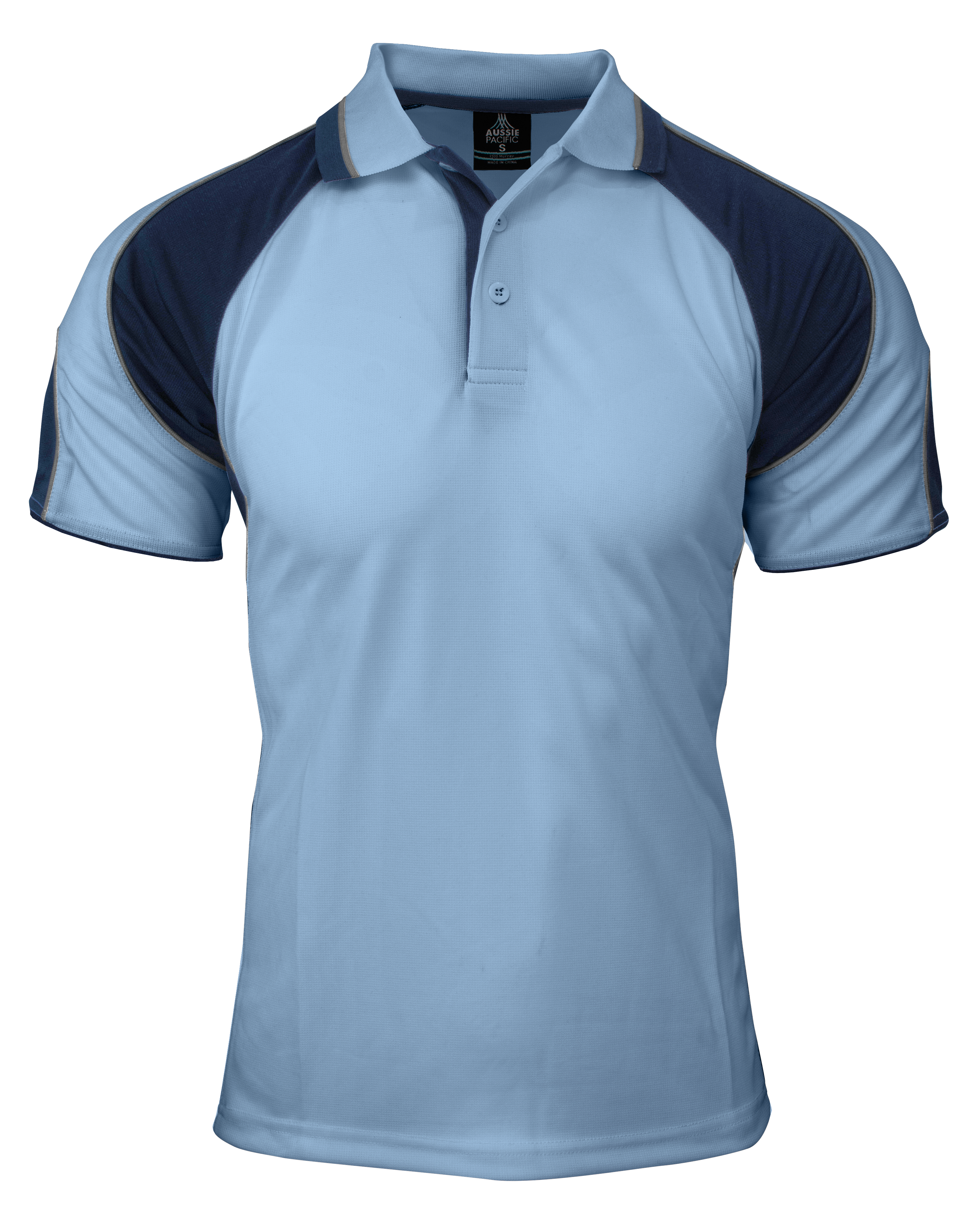 MURRAY MENS POLOS - SKY/NAVY