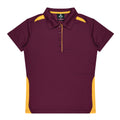PATERSON LADY POLOS - MAROON/GOLD