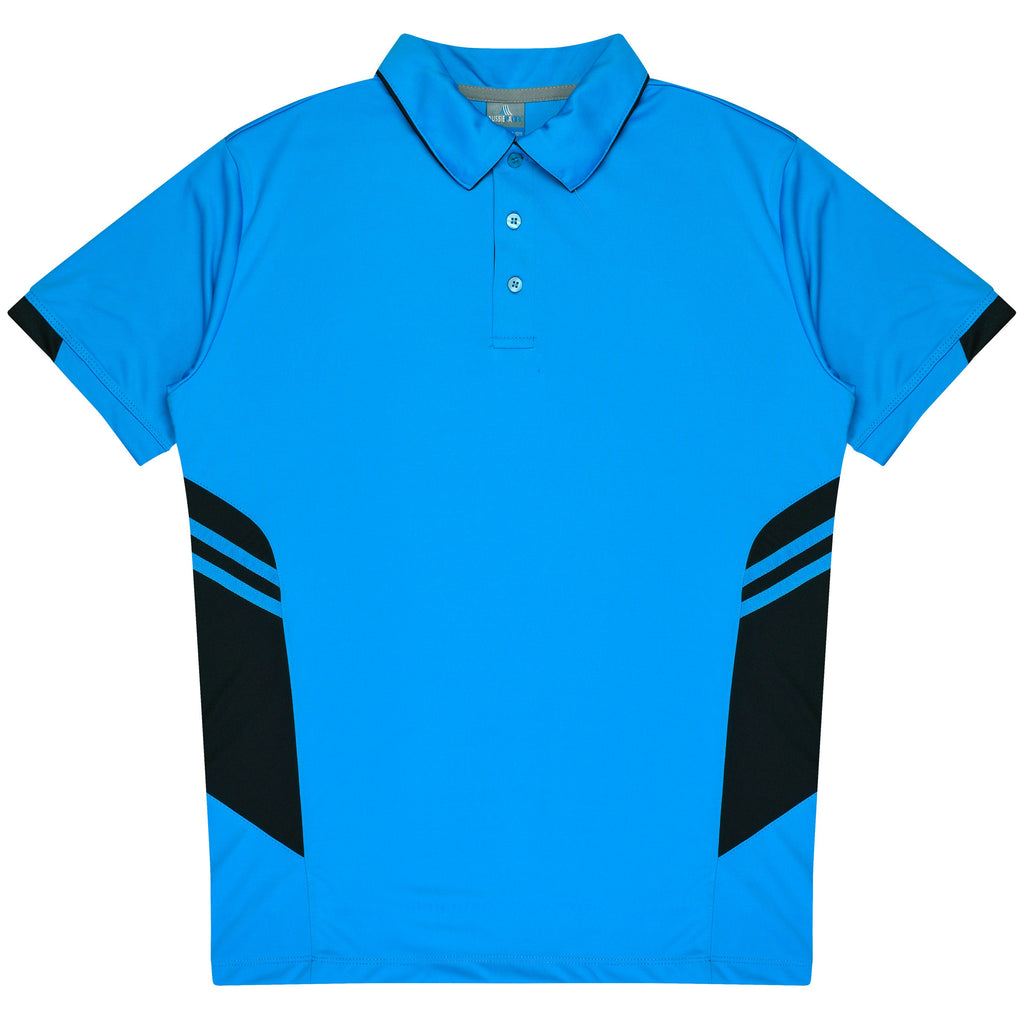 TASMAN KIDS POLOS - CYAN/BLACK