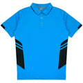 TASMAN KIDS POLOS - CYAN/BLACK