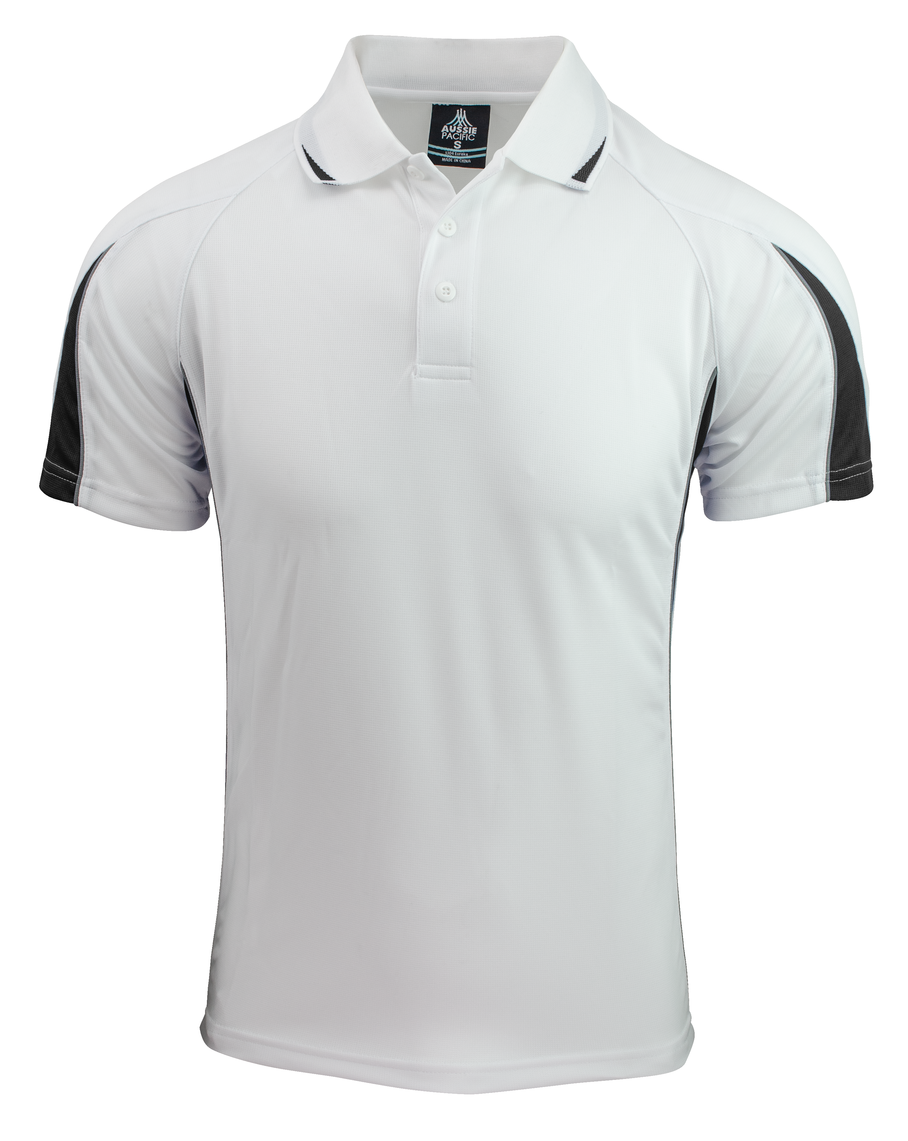 EUREKA MENS POLOS - WHITE/BLACK
