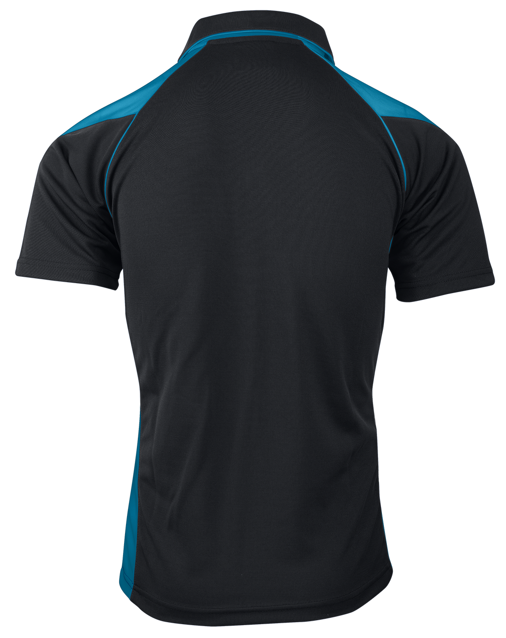 PREMIER MENS POLOS - BLACK/TEAL