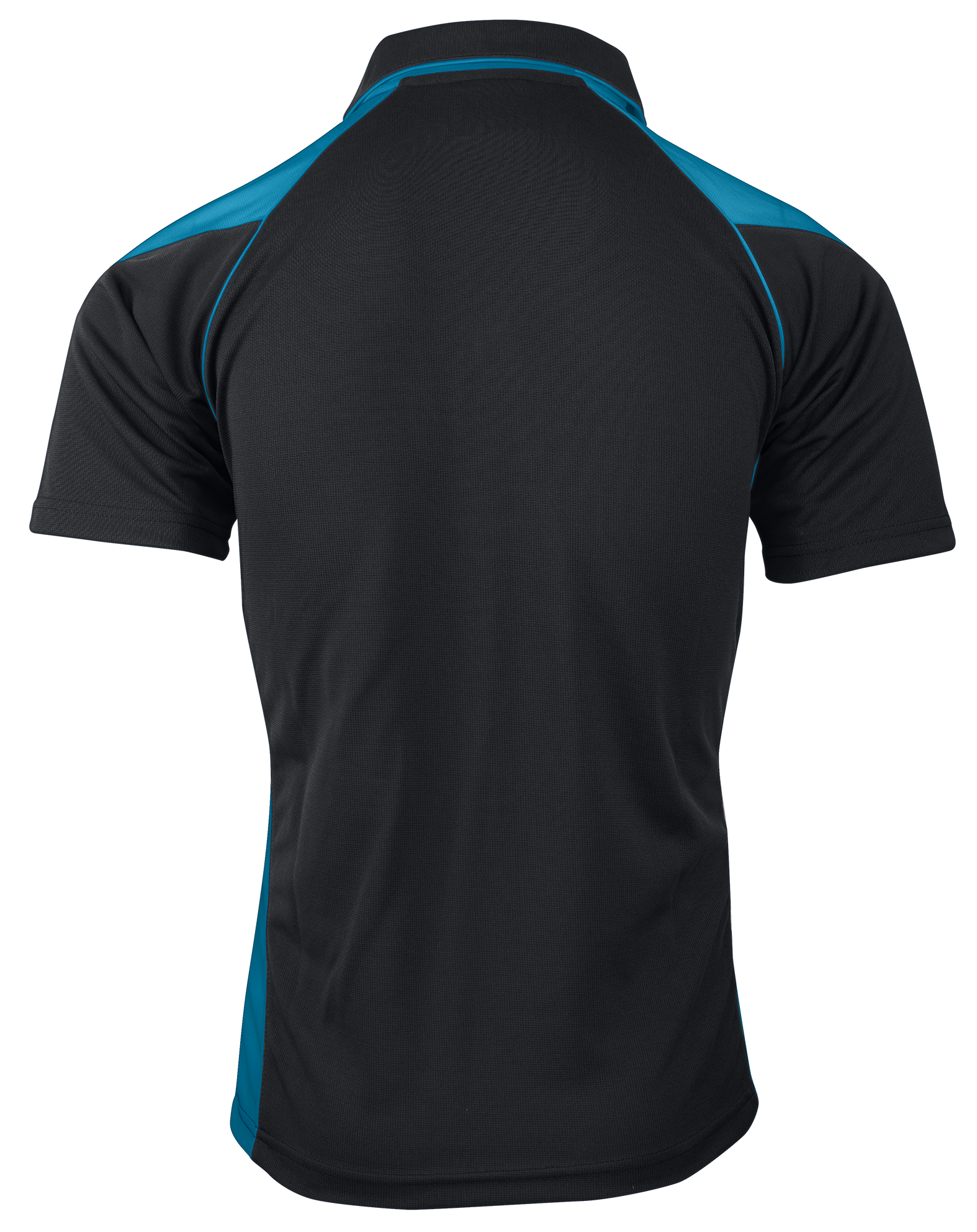 PREMIER MENS POLOS - BLACK/TEAL