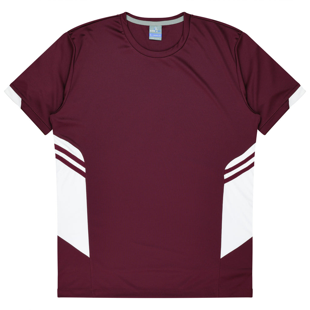 TASMAN KIDS TEES - MAROON/WHITE