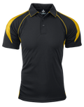 PREMIER MENS POLOS - BLACK/GOLD