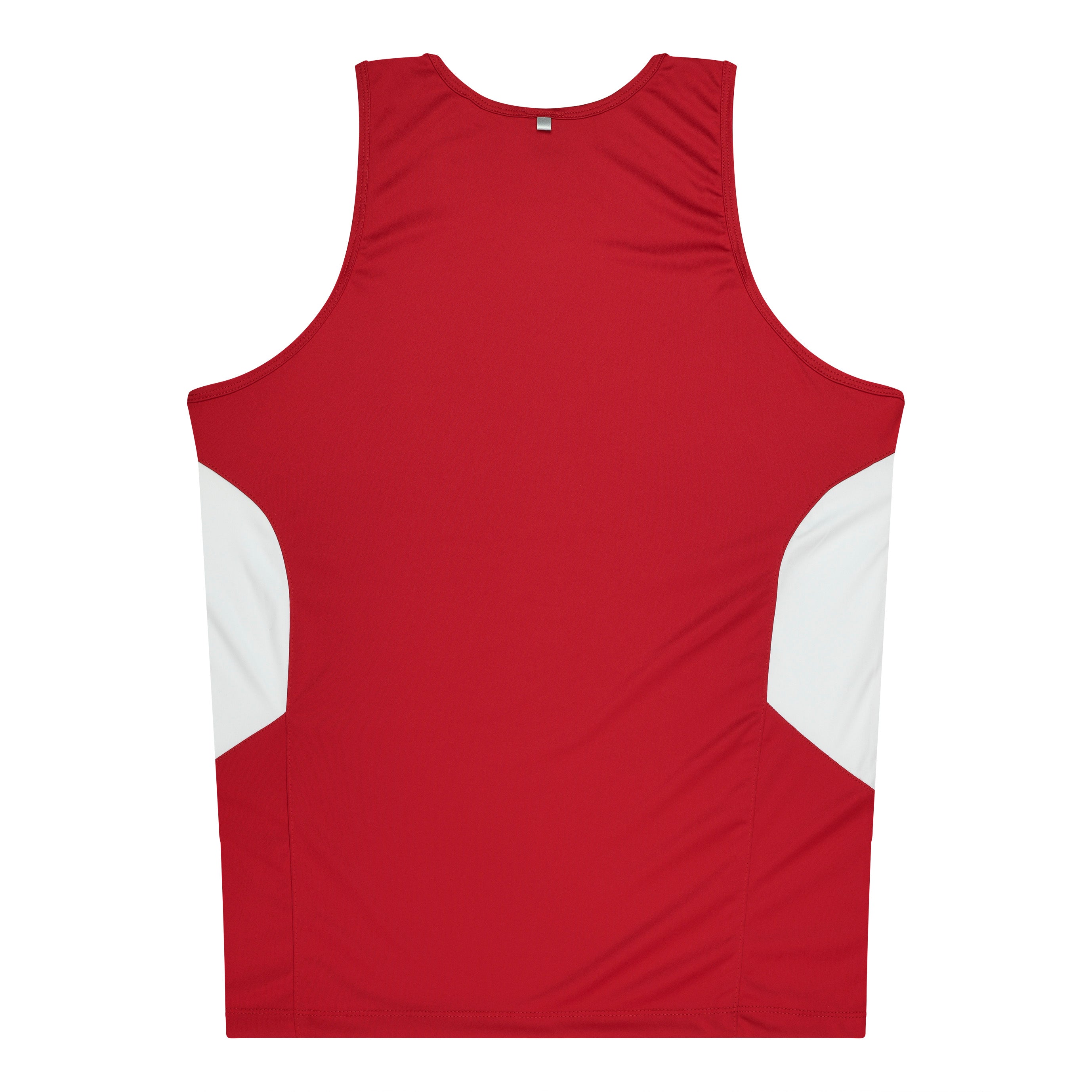 TASMAN MENS SINGLETS - RED/WHITE