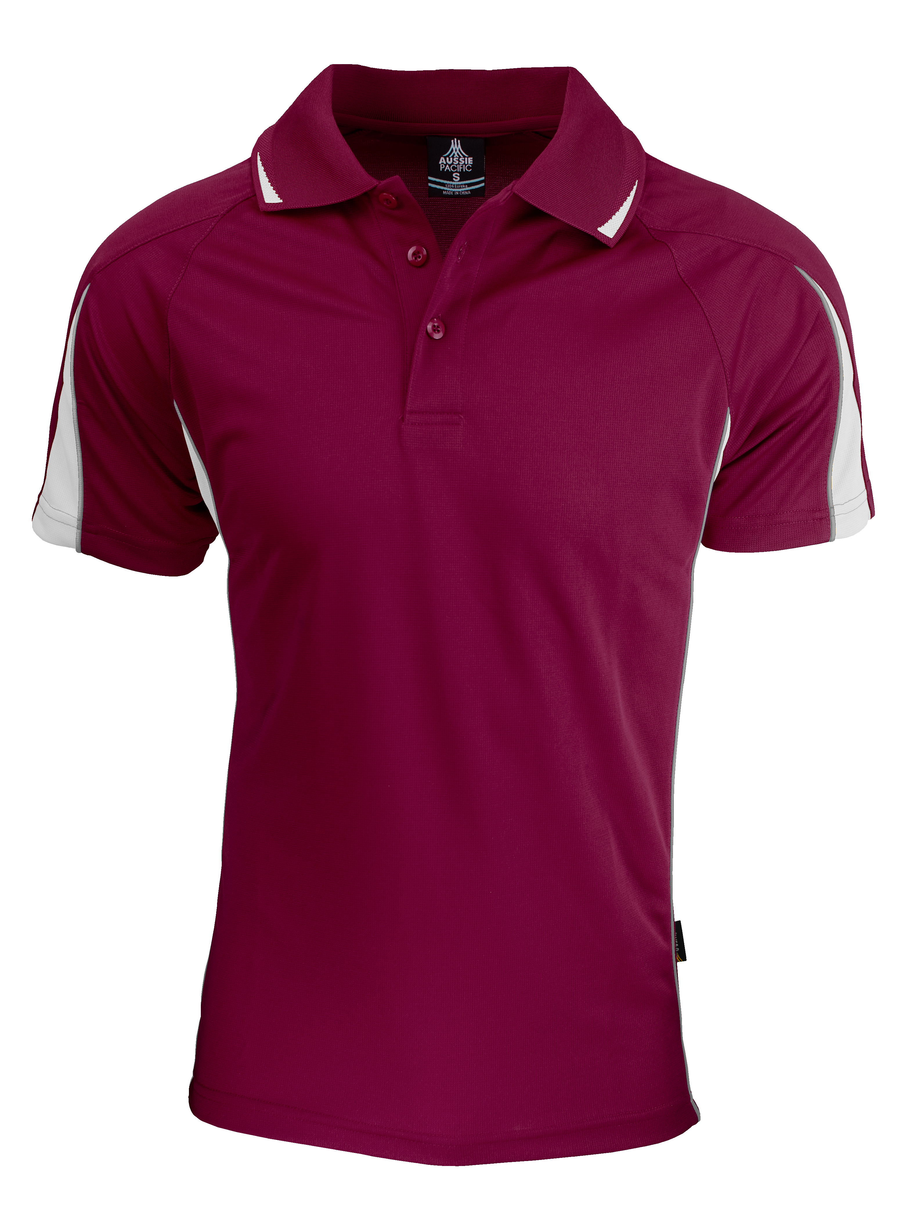 EUREKA MENS POLOS - MAROON/WHITE