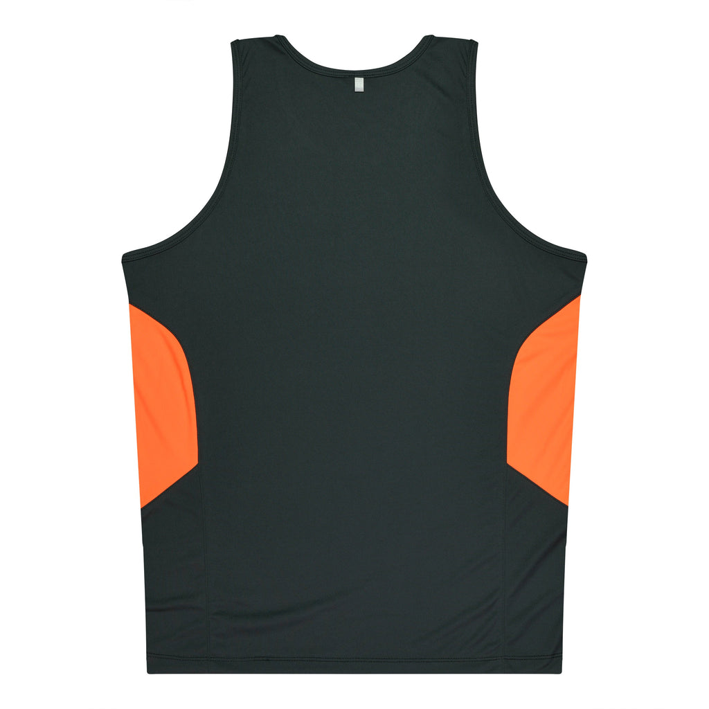 TASMAN KIDS SINGLETS - SLATE/NEON ORANGE
