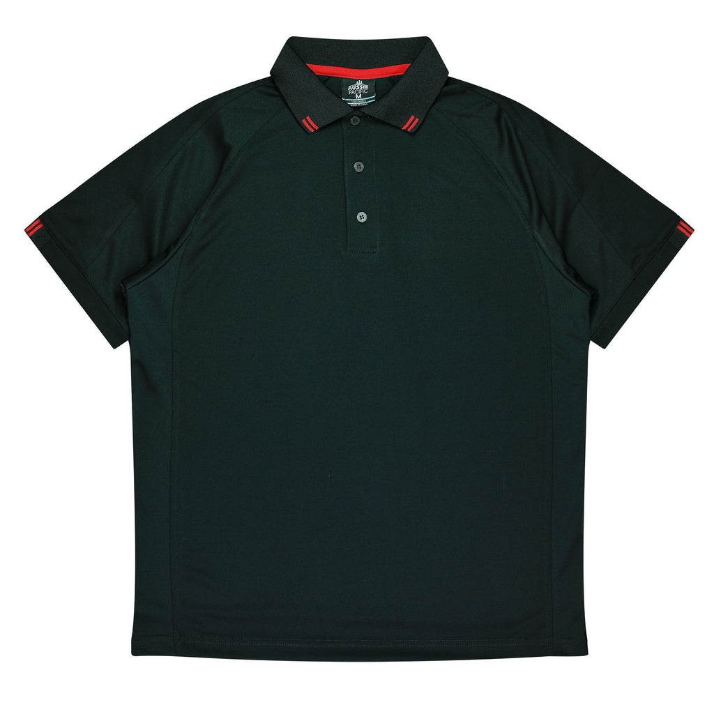 FLINDERS MENS POLOS - BLACK/RED