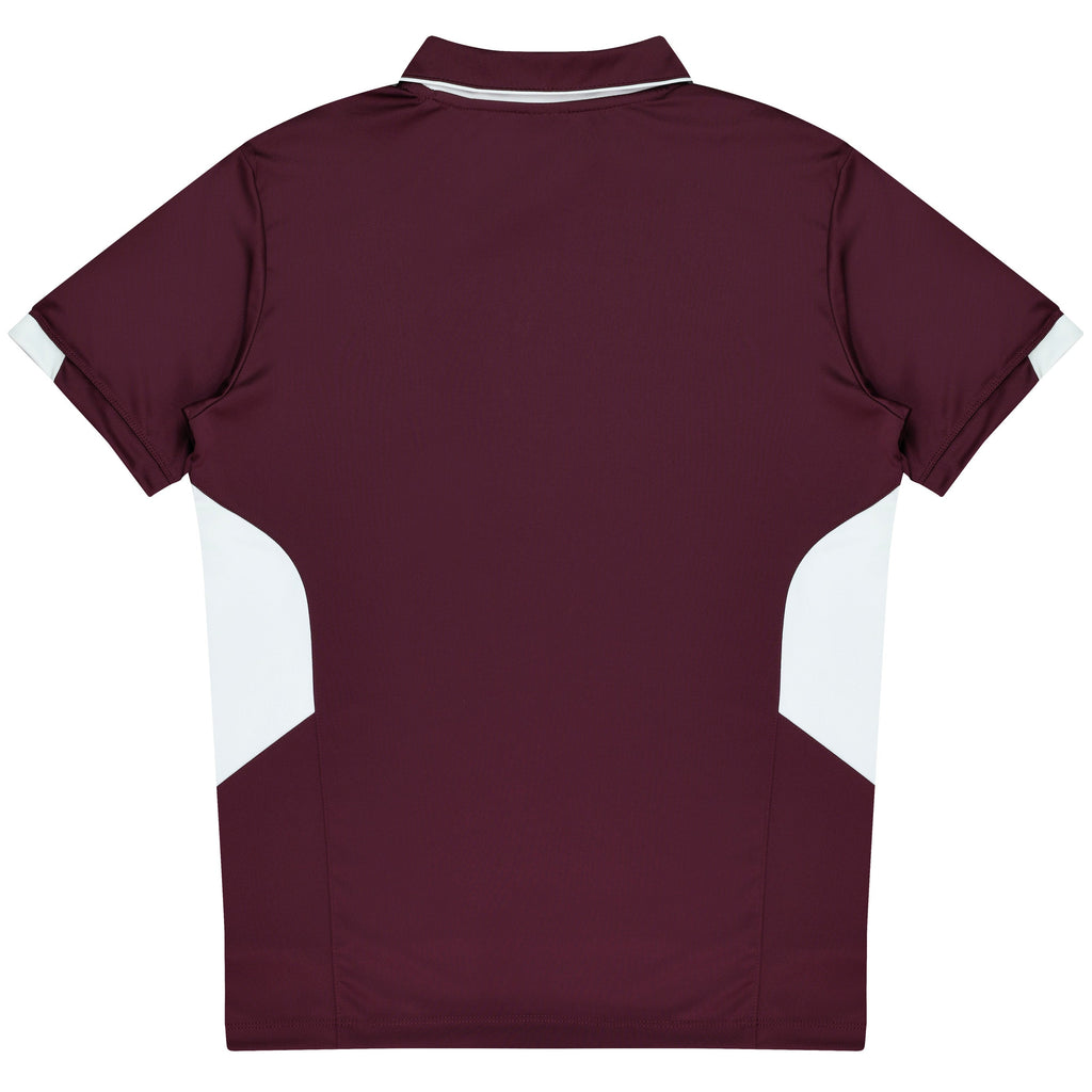 TASMAN KIDS POLOS - MAROON/WHITE