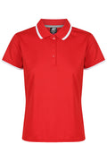 PORTSEA LADY POLOS - RED/WHITE