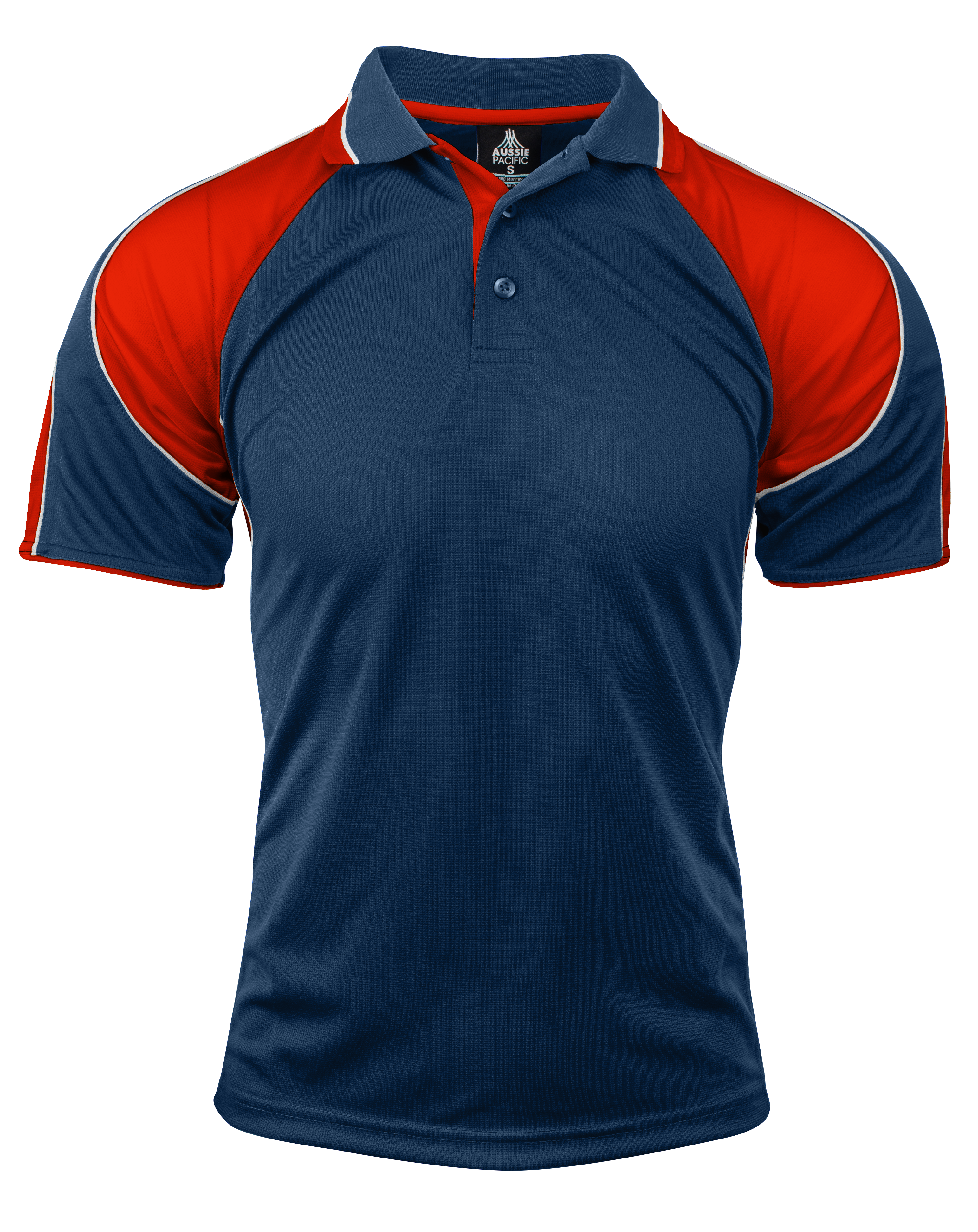 MURRAY MENS POLOS - NAVY/RED