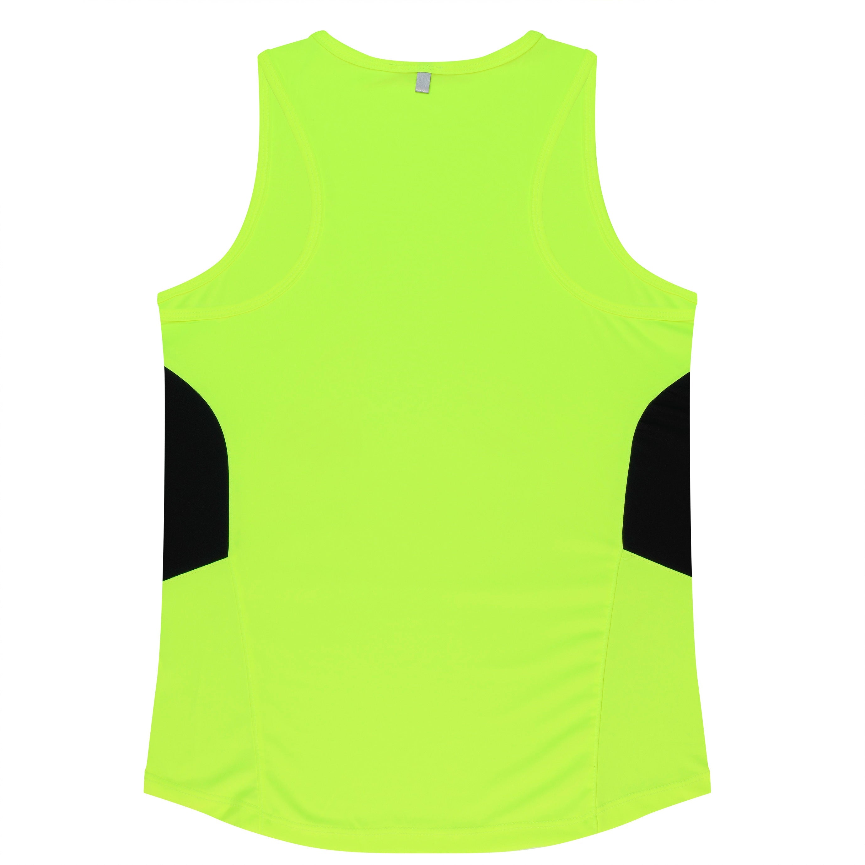 TASMAN LADY SINGLETS - NEON YELLOW/BLACK