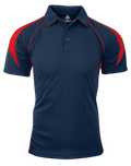 PREMIER MENS POLOS - NAVY/RED