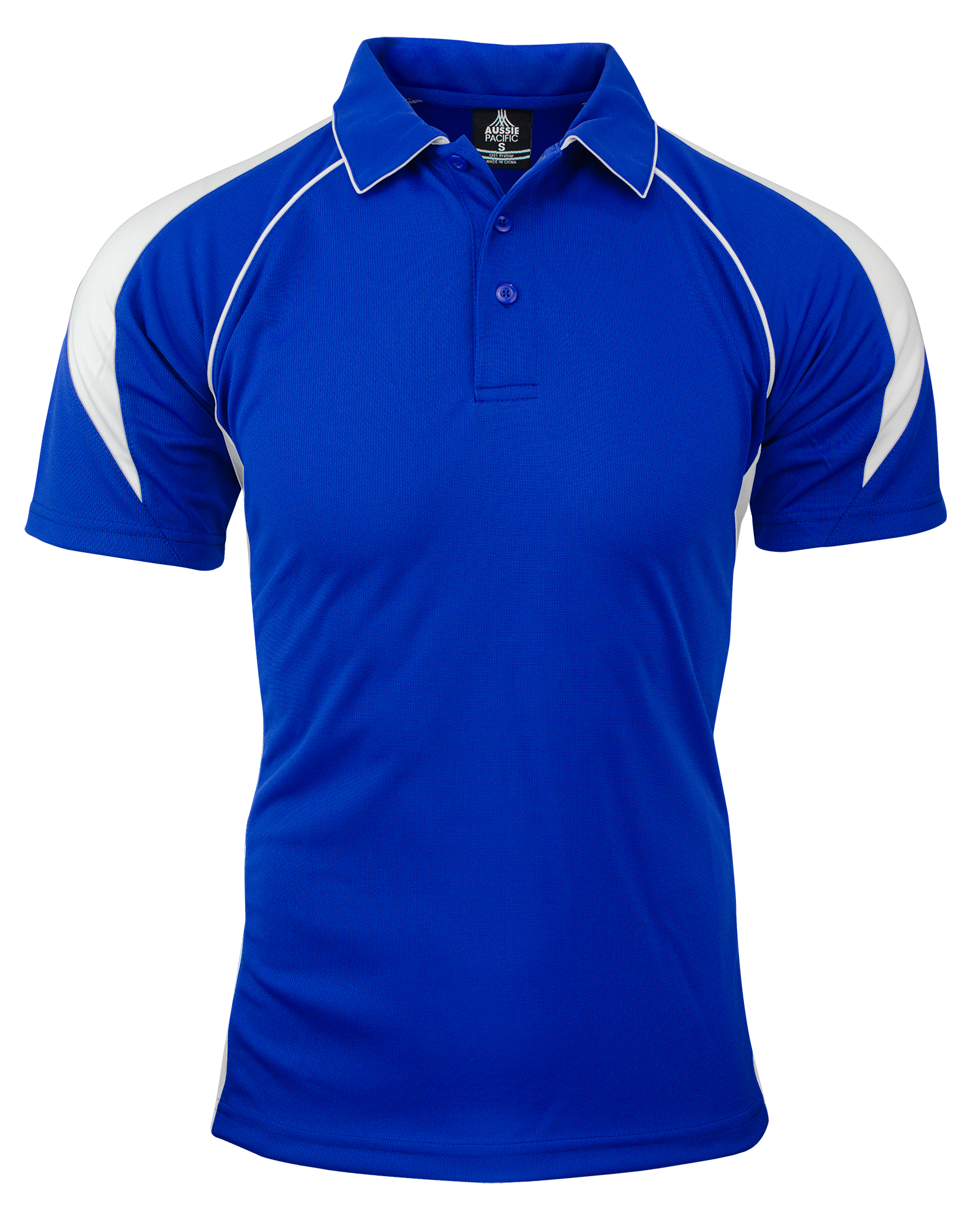 PREMIER MENS POLOS - ROYAL/WHITE