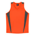 EUREKA LADY SINGLETS - ORANGE/CHARCOAL