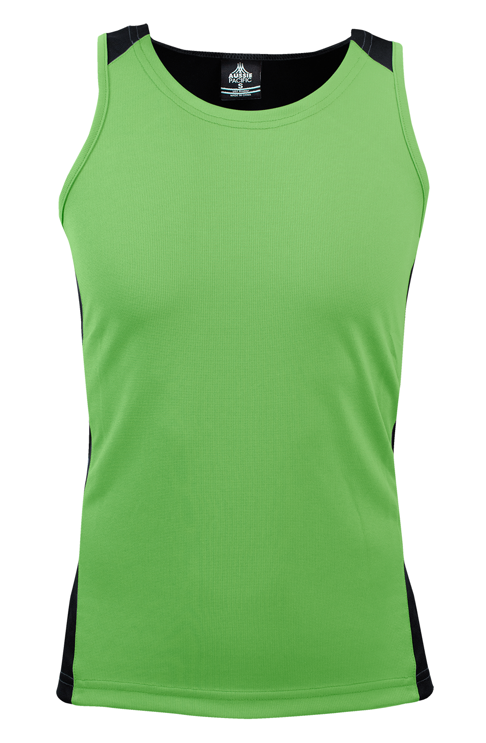 PREMIER MENS SINGLETS - APPLE/BLACK