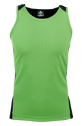 PREMIER MENS SINGLETS - APPLE/BLACK