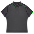 CURRUMBIN KIDS POLOS - SLATE/HI VIZ GREEN