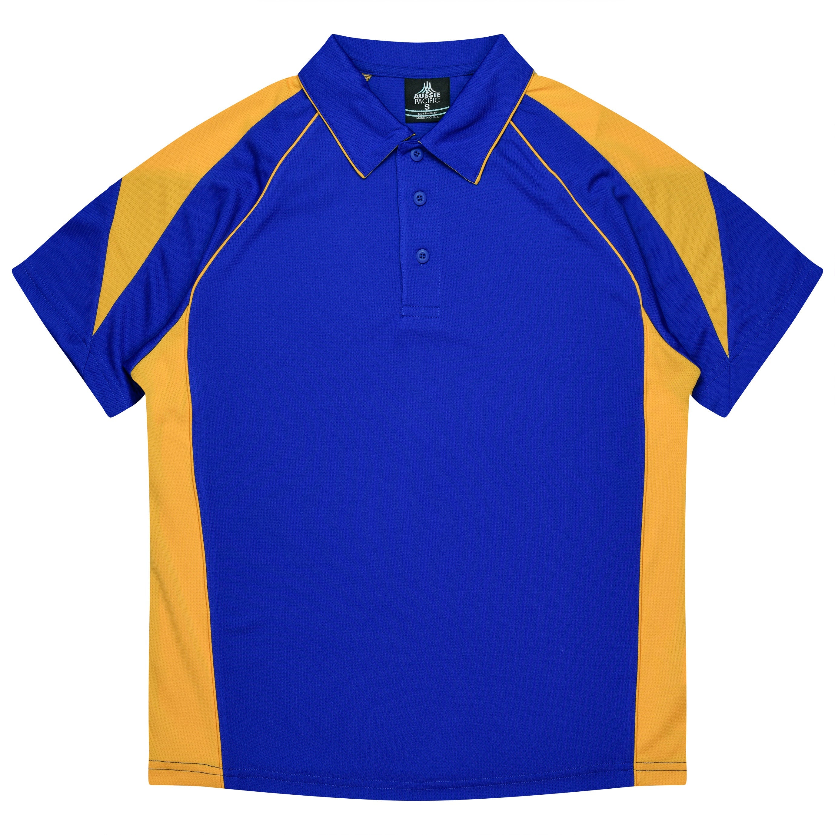 PREMIER KIDS POLOS - ROYAL/GOLD