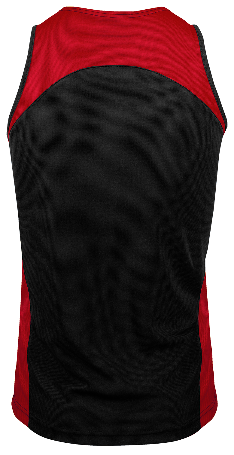 PREMIER MENS SINGLETS - BLACK/RED
