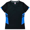 TASMAN LADY TEES - BLACK/CYAN