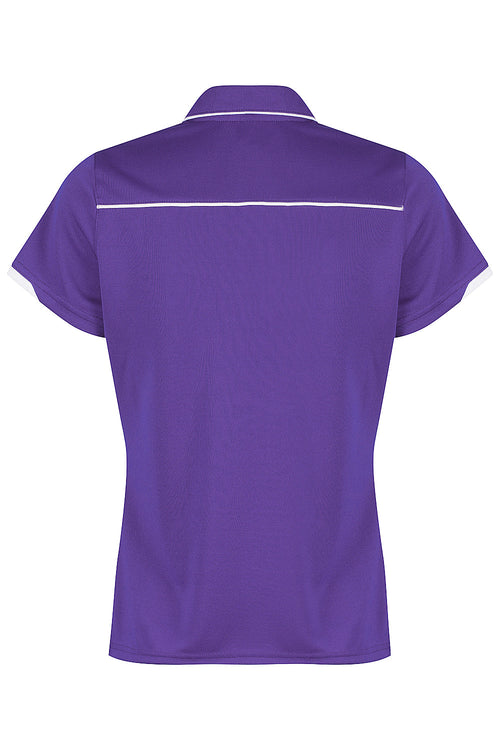 CURRUMBIN LADY POLOS - PURPLE/WHITE