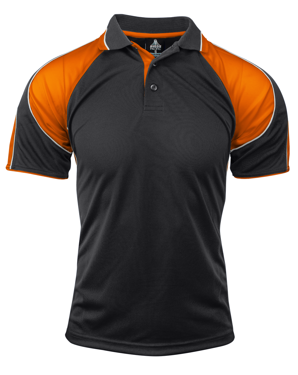 MURRAY MENS POLOS - BLACK/ORANGE