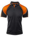 MURRAY MENS POLOS - BLACK/ORANGE