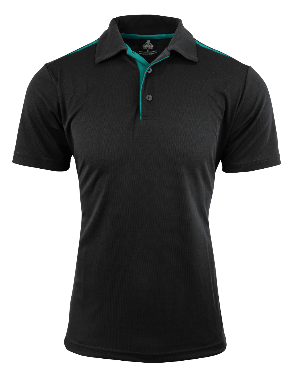 PATERSON MENS POLOS - BLACK/TEAL