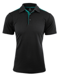 PATERSON MENS POLOS - BLACK/TEAL