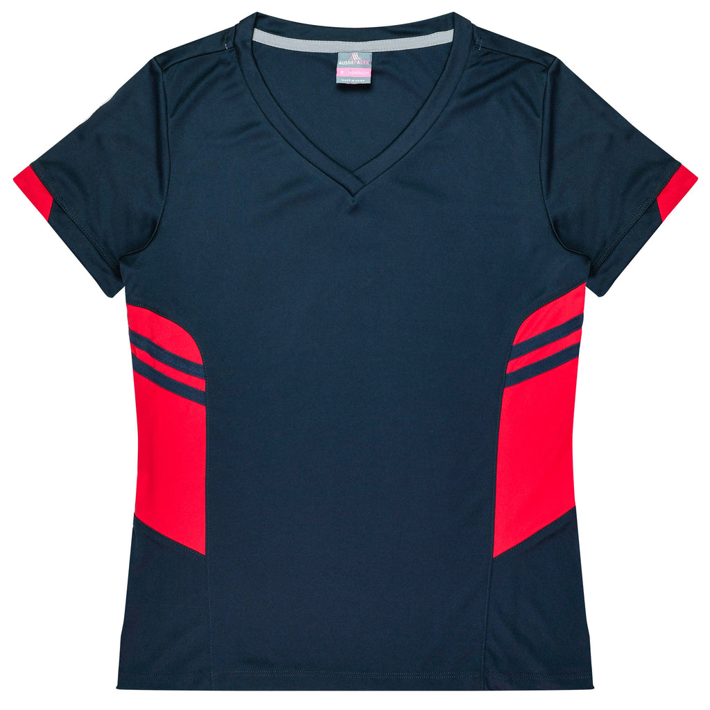 TASMAN LADY TEES - NAVY/RED