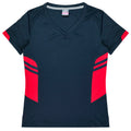 TASMAN LADY TEES - NAVY/RED