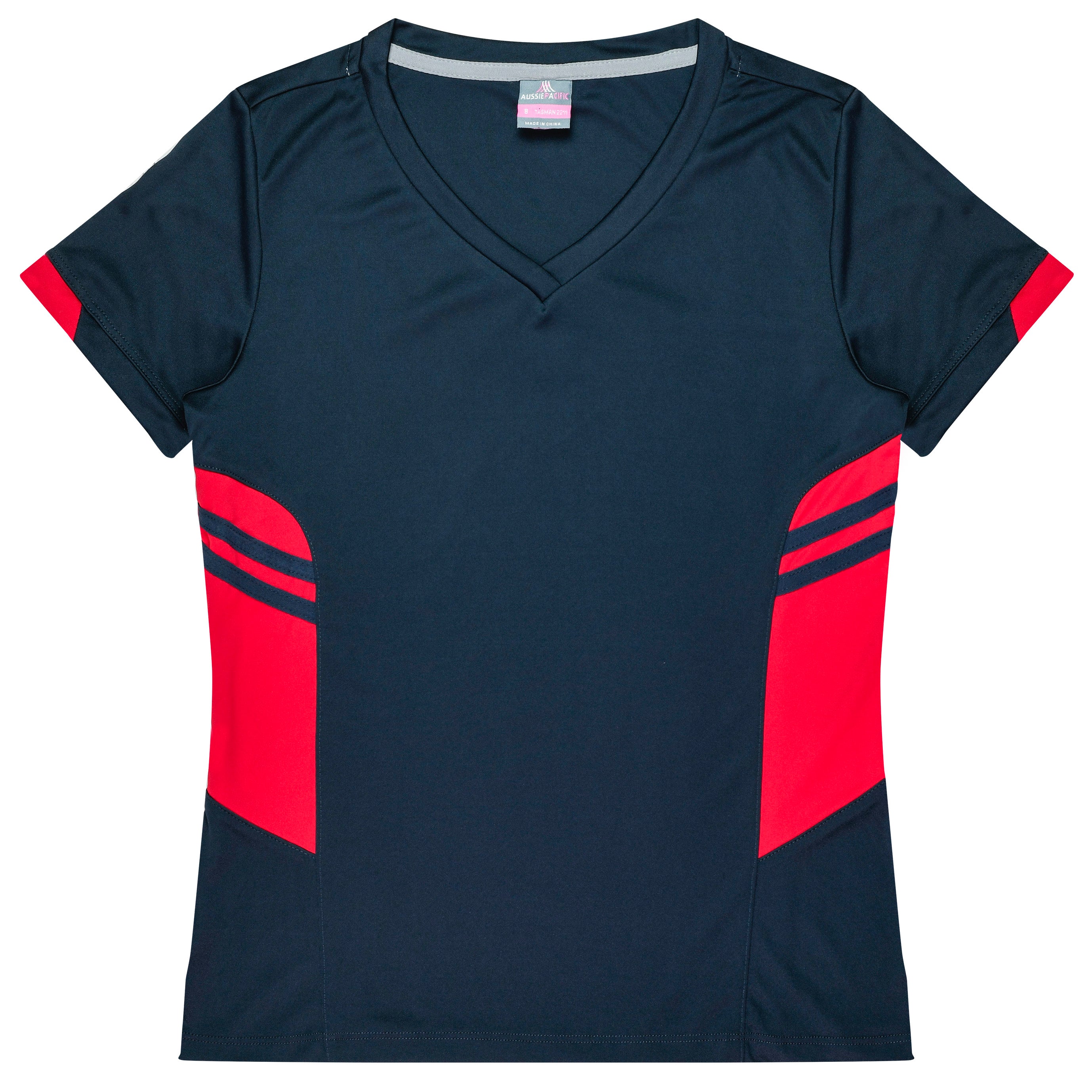 TASMAN LADY TEES - NAVY/RED