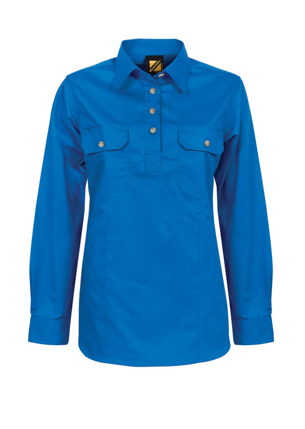 LADIES LIGHTWEIGHT LONG SLEEVE CLOSED FRONT COTTON DRILL SHIRT