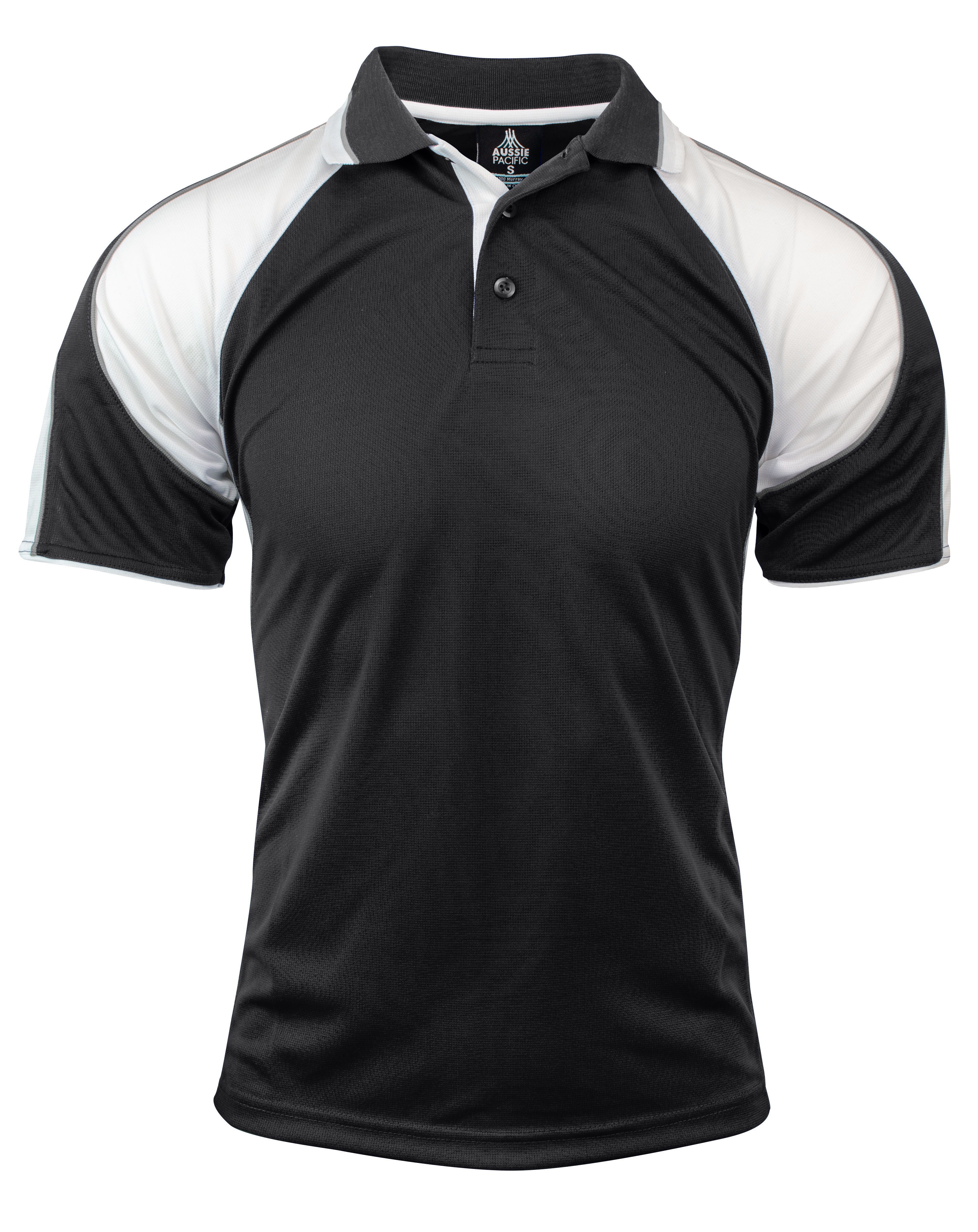 MURRAY MENS POLOS - BLACK/WHITE
