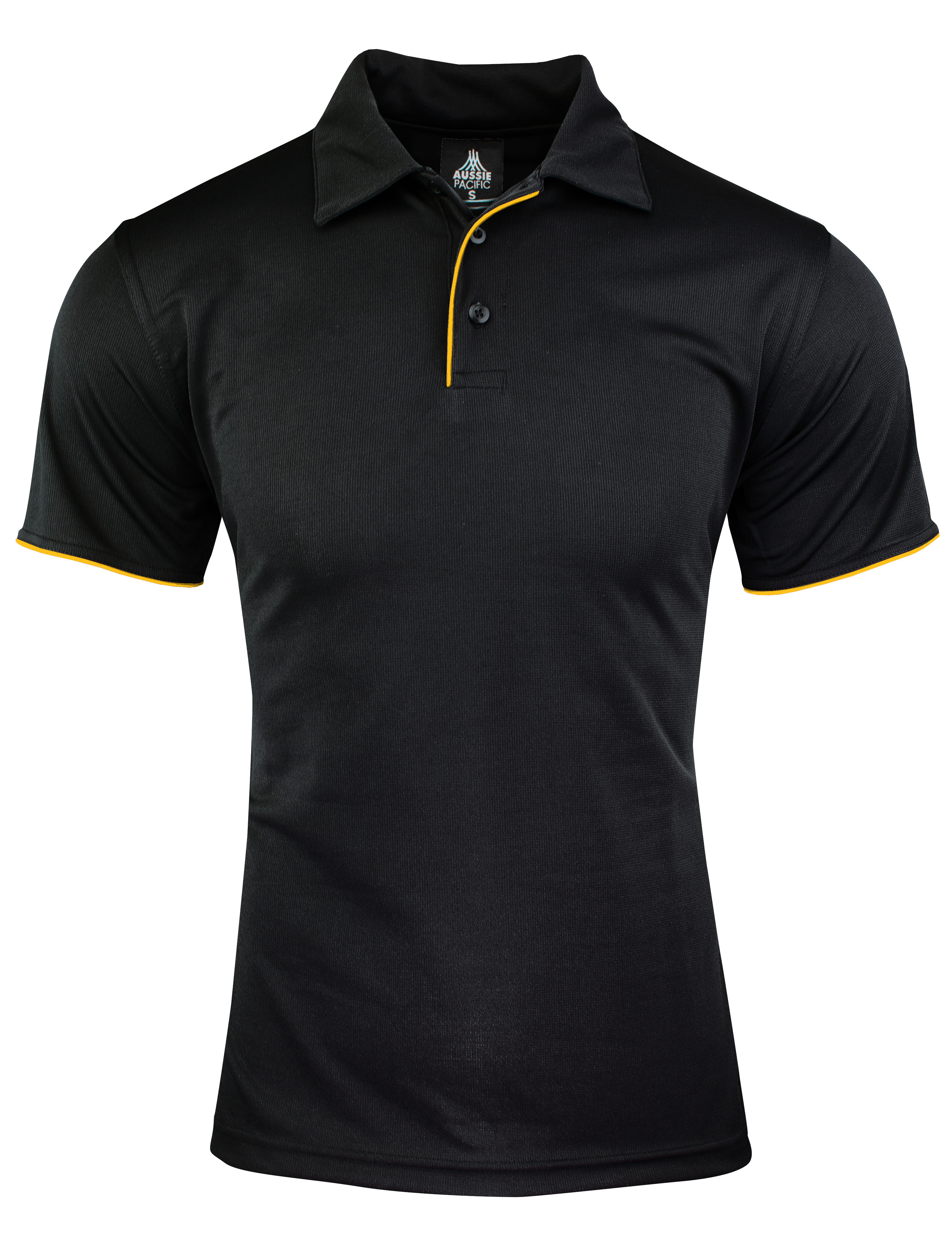 YARRA MENS POLOS - BLACK/GOLD