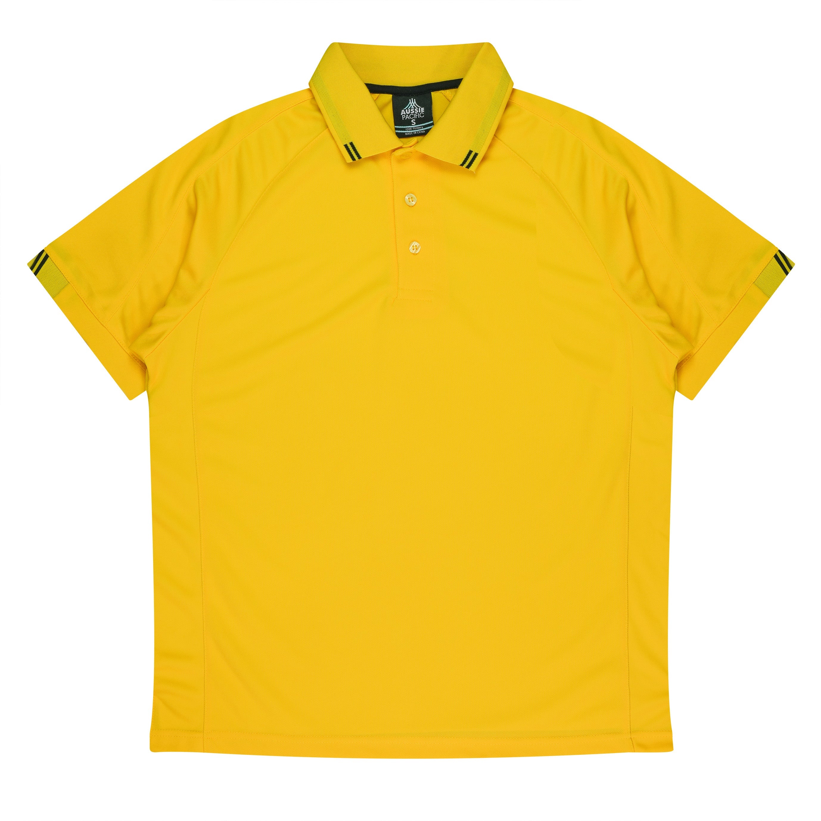 FLINDERS MENS POLOS - CANARY/BLACK